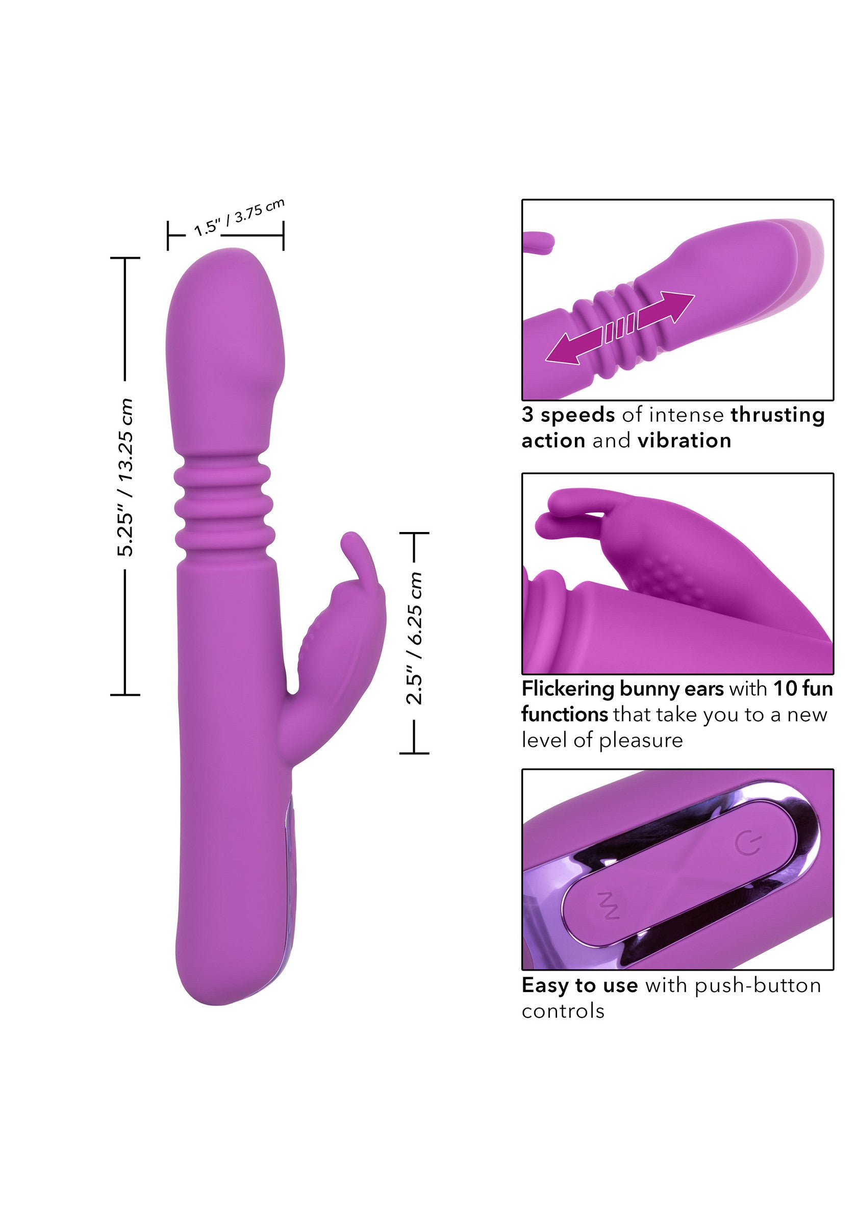 Vibromasseur CalExotics Elite Thrusting Rabbit