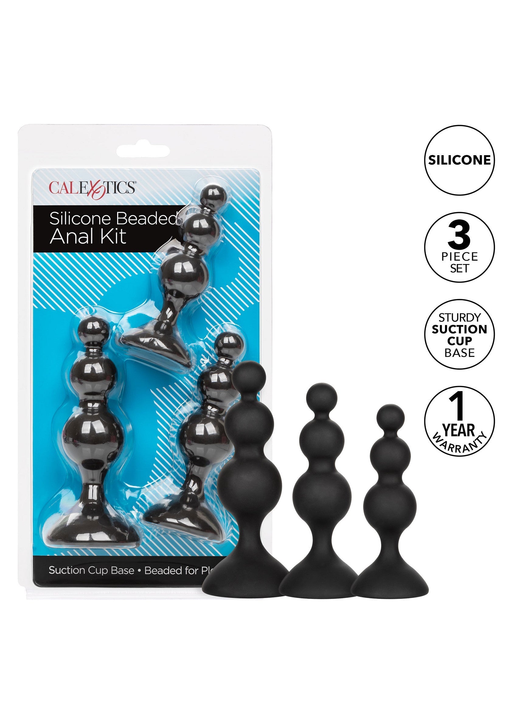 Jouet anal CalExotics Silicone Beaded Anal Kit