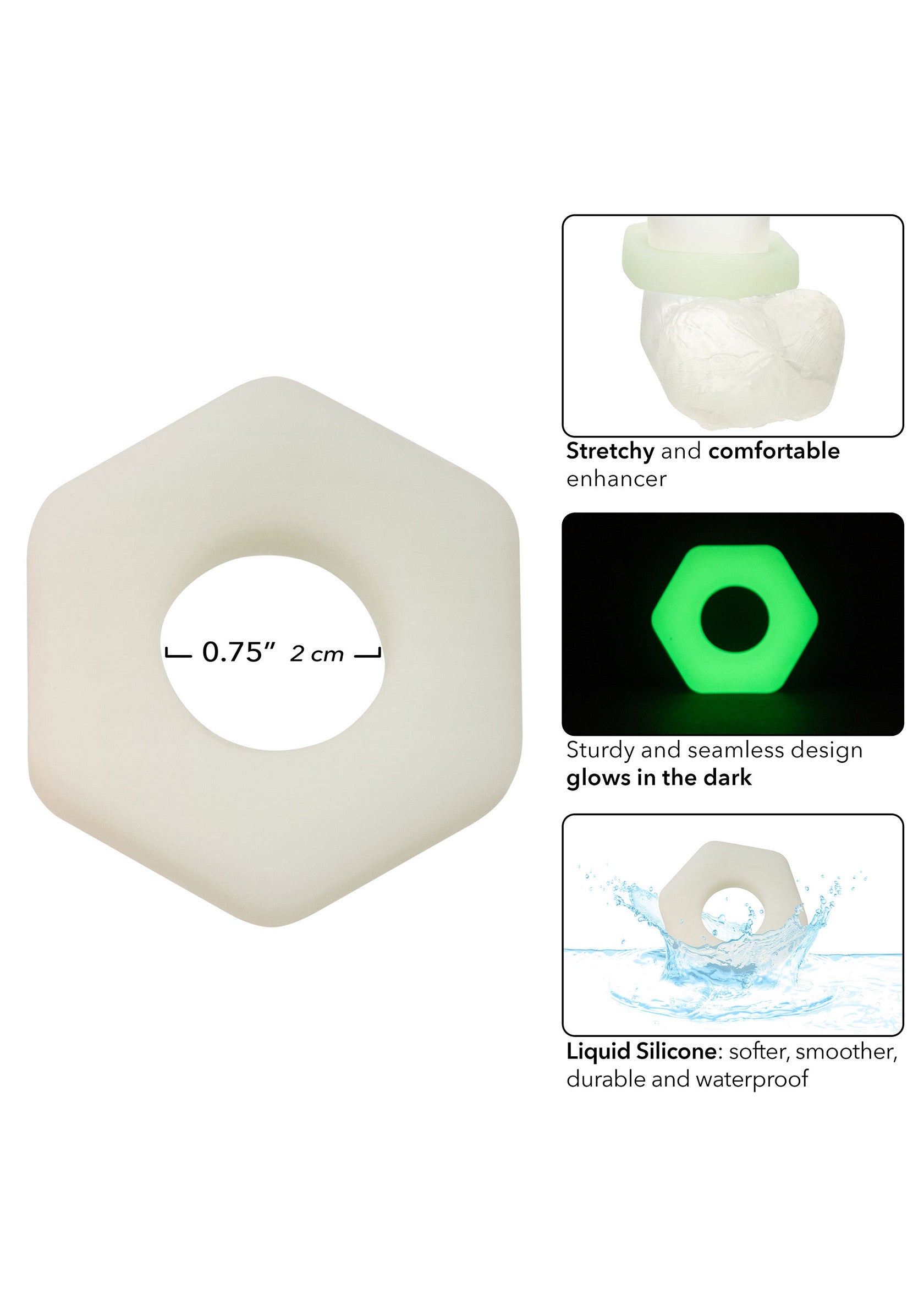 Performance masculine CalExotics Silicone Prolong Sexagon Ring