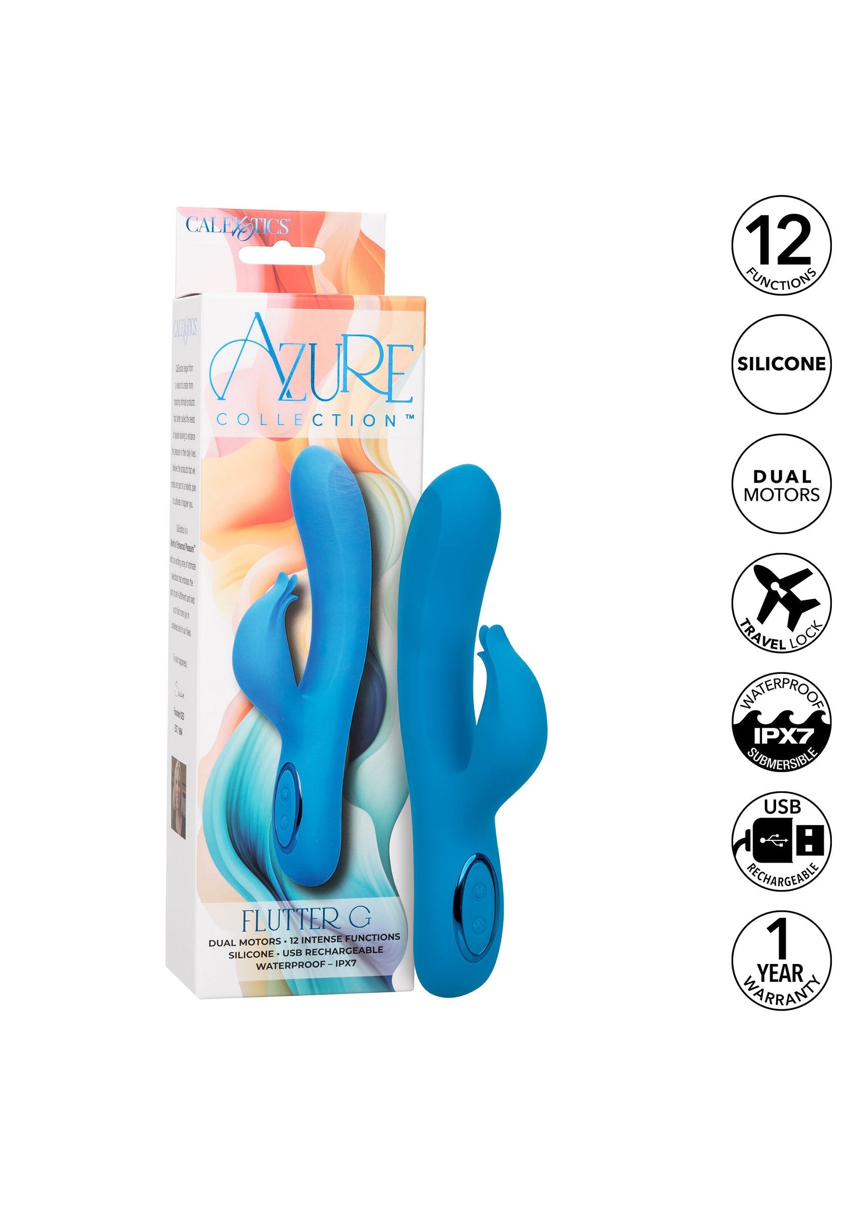 Vibromasseur CalExotics Azure Collection Flutter G