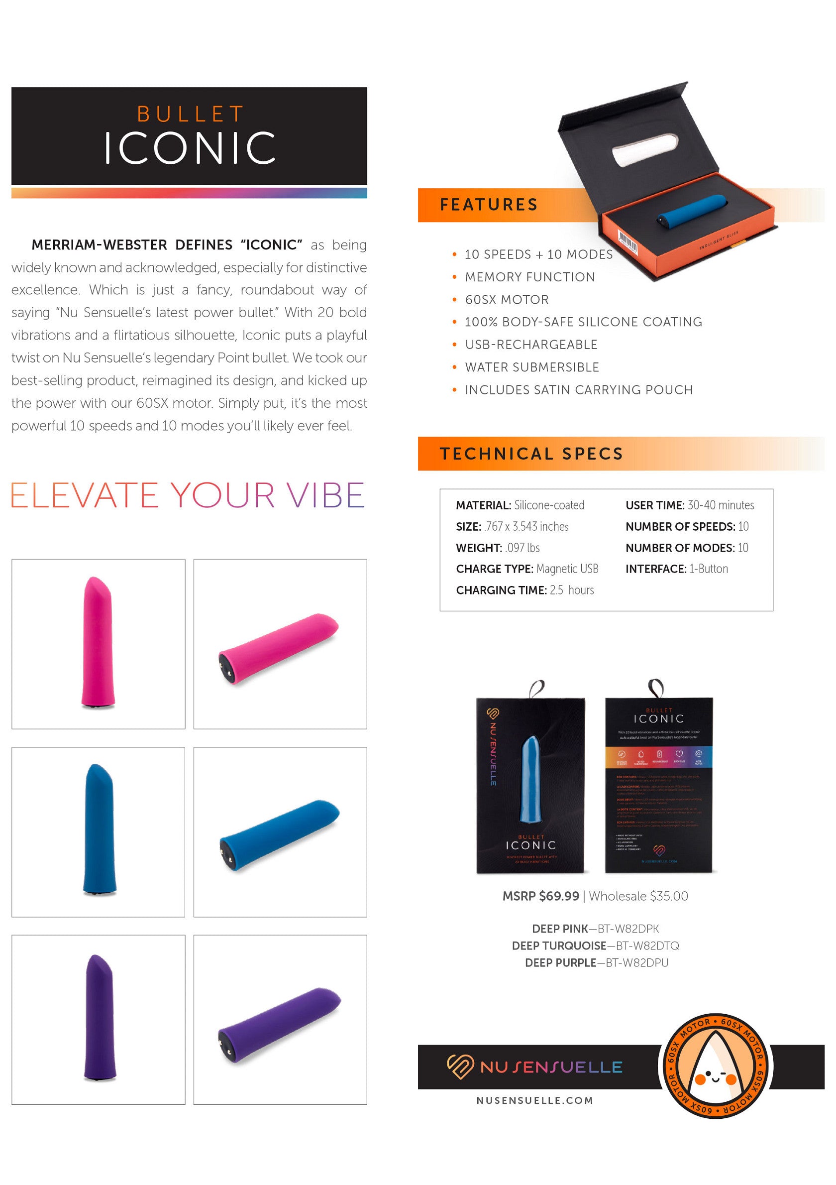Stimulateur Nu Sensuelle Iconic Bullet