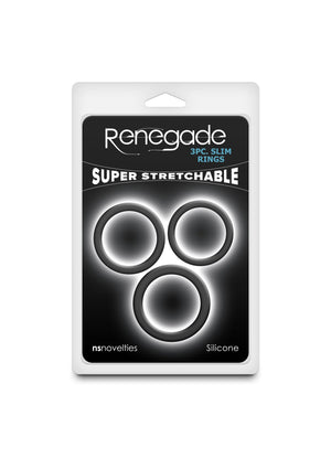 Performance masculine NS Novelties Renegade 3pc Slim Rings