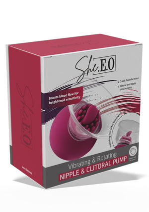 Stimulateur She.E.O. Vibrating & Rotating Nipple & Clitoral Pump