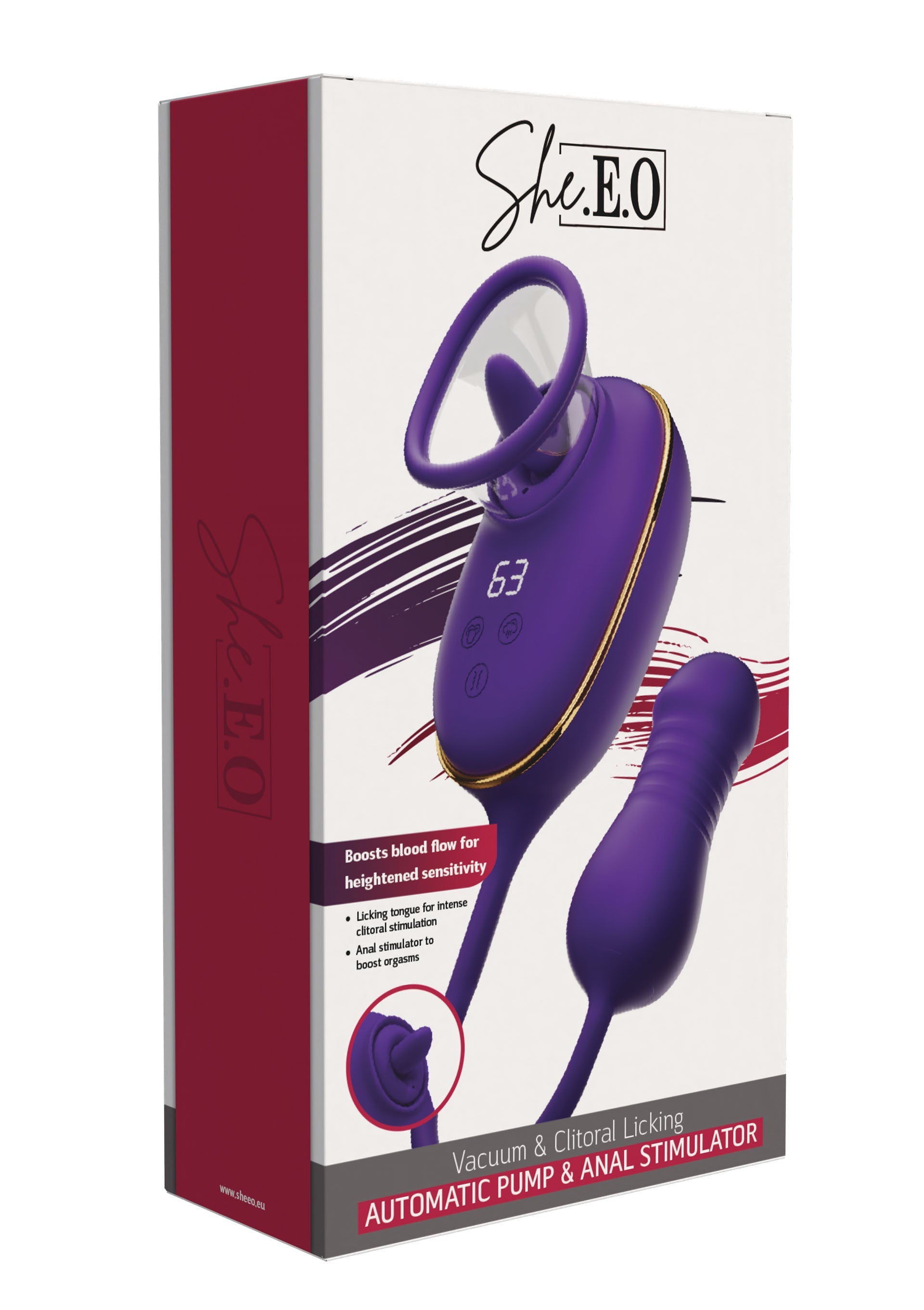 Stimulateur She.E.O. Licking Clitoral Pump & Anal Stimulator