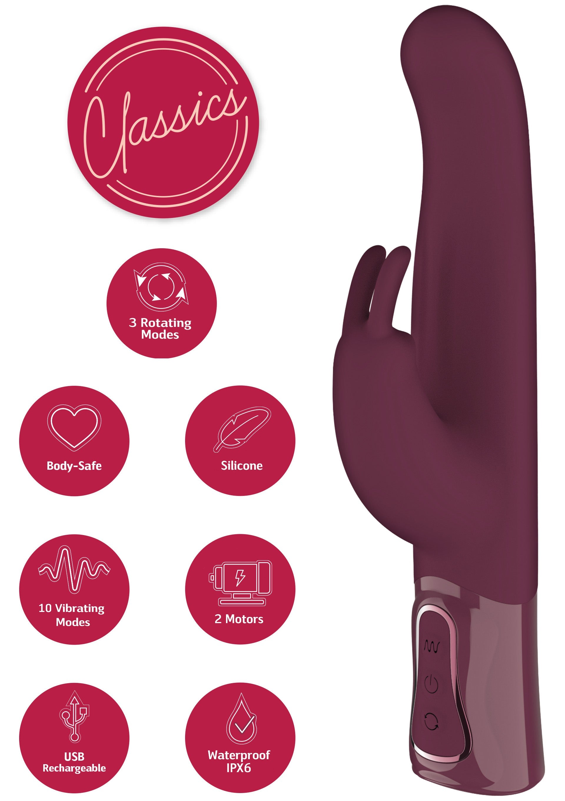 Vibromasseur She.E.O Rotating & Vibrating Thick Rabbit Vibrator