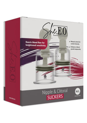 Stimulateur She.E.O. Nipple & Clitoral Suckers M/L