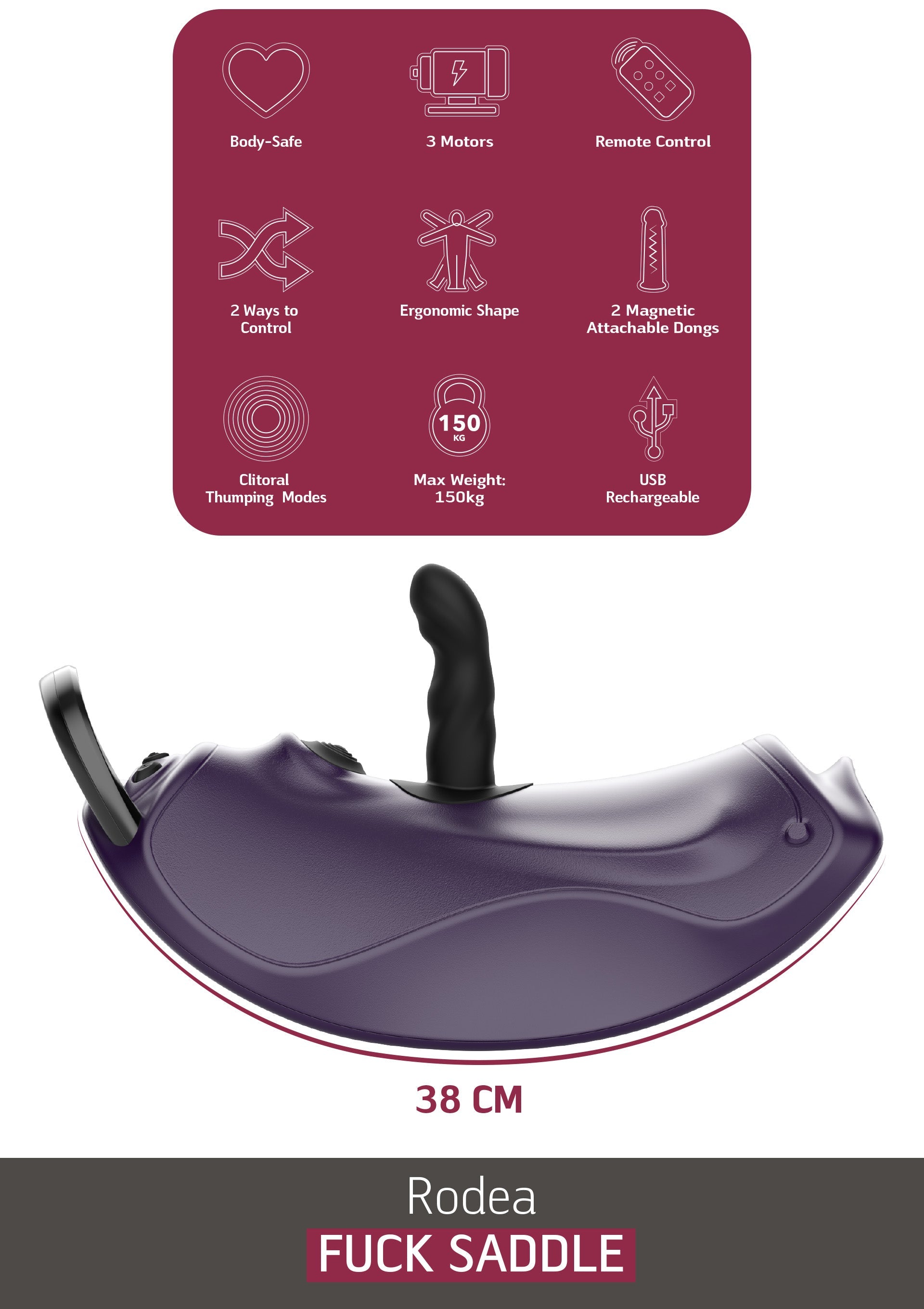 Accessoire She.E.O Rodea Fuck Seat including 2 Attachments