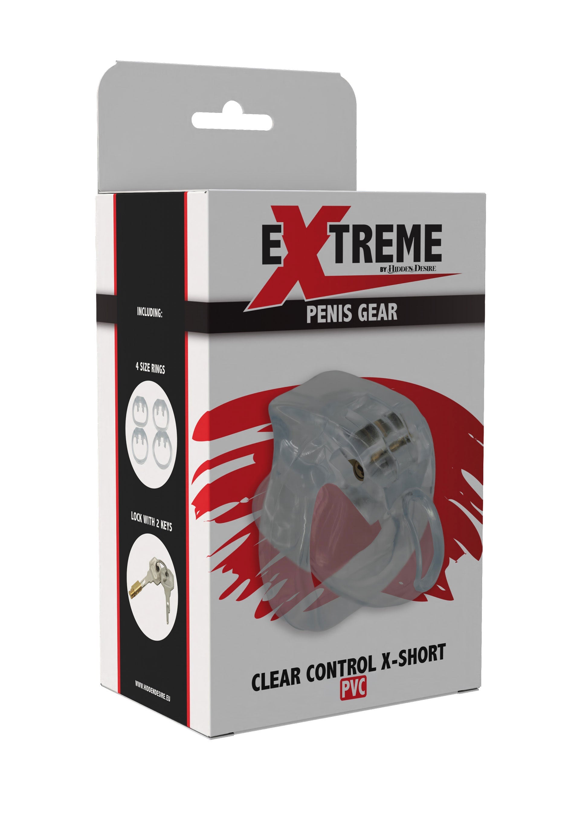 Accessoire BDSM Hidden Desire Clear Control Cock Cage X-Short
