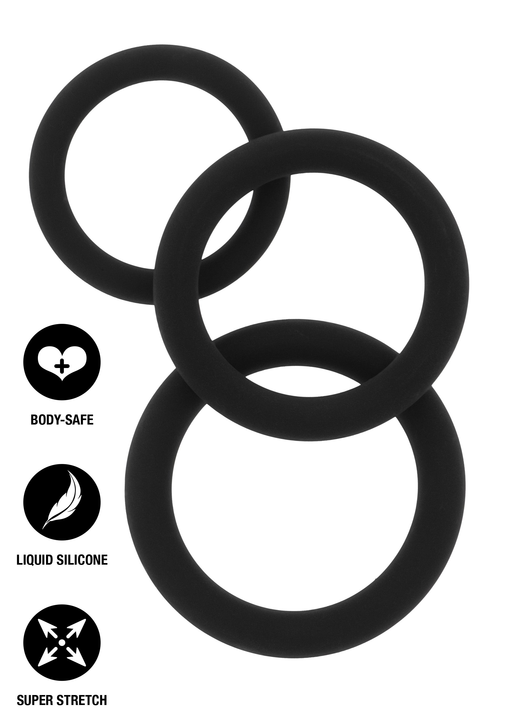 Performance masculine Hidden Desire Stamina Starter C-Rings 3 Pcs Set
