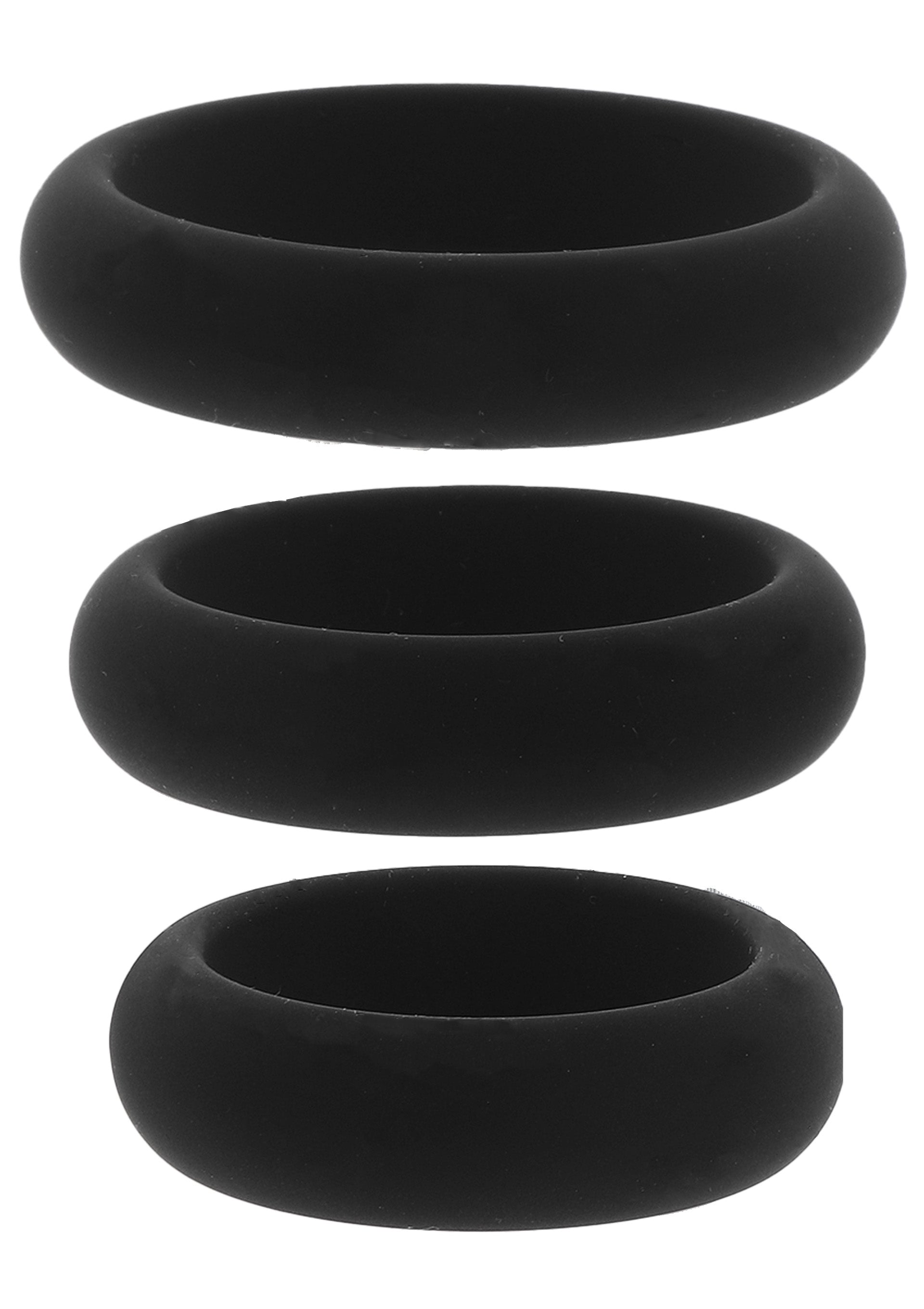 Performance masculine Hidden Desire Stamina Premium C-Rings 3 Pcs Set