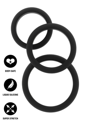 Performance masculine Hidden Desire Stamina Premium C-Rings 3 Pcs Set