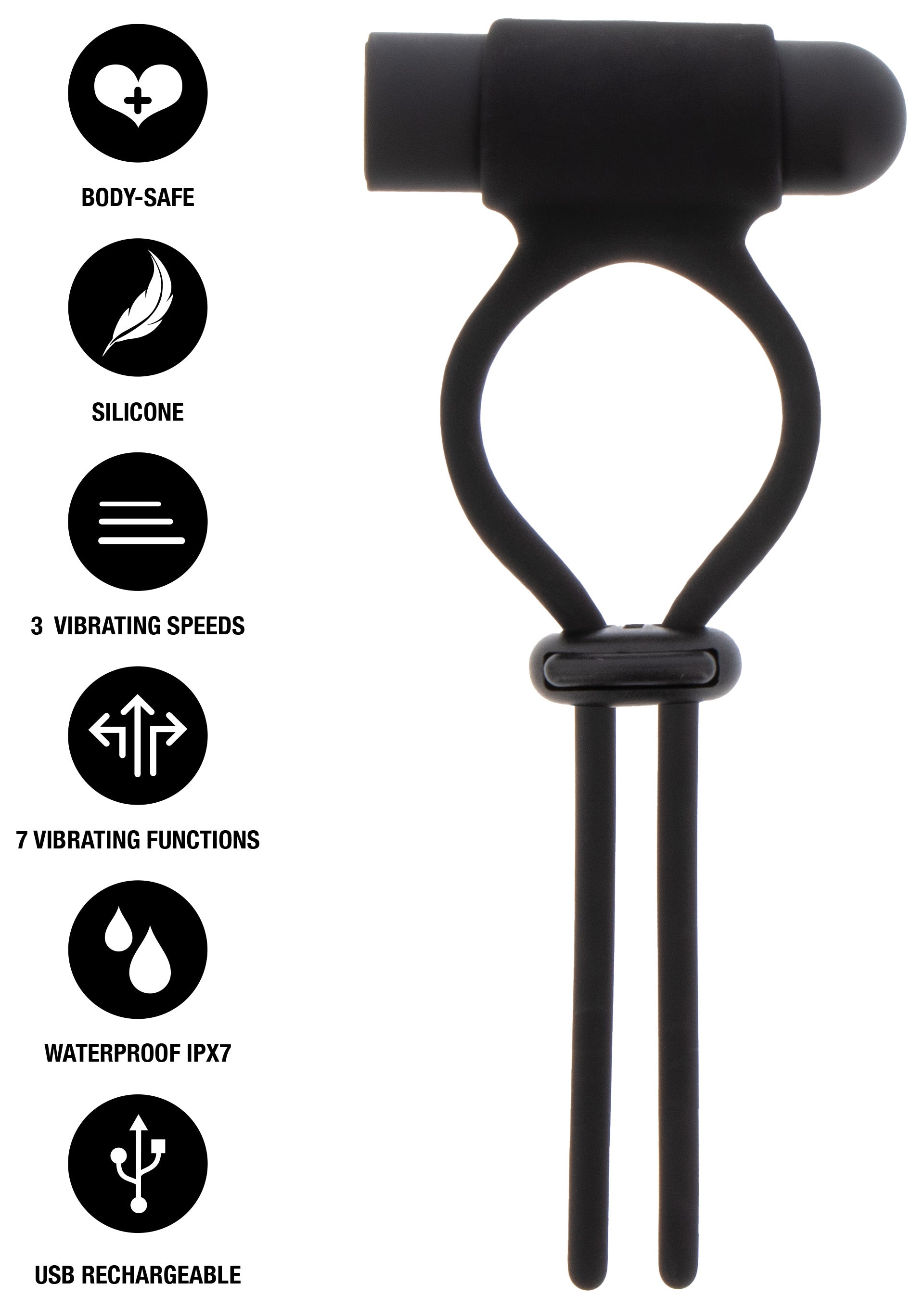 Performance masculine Hidden Desire Vibrating & Adjustable C-Ring