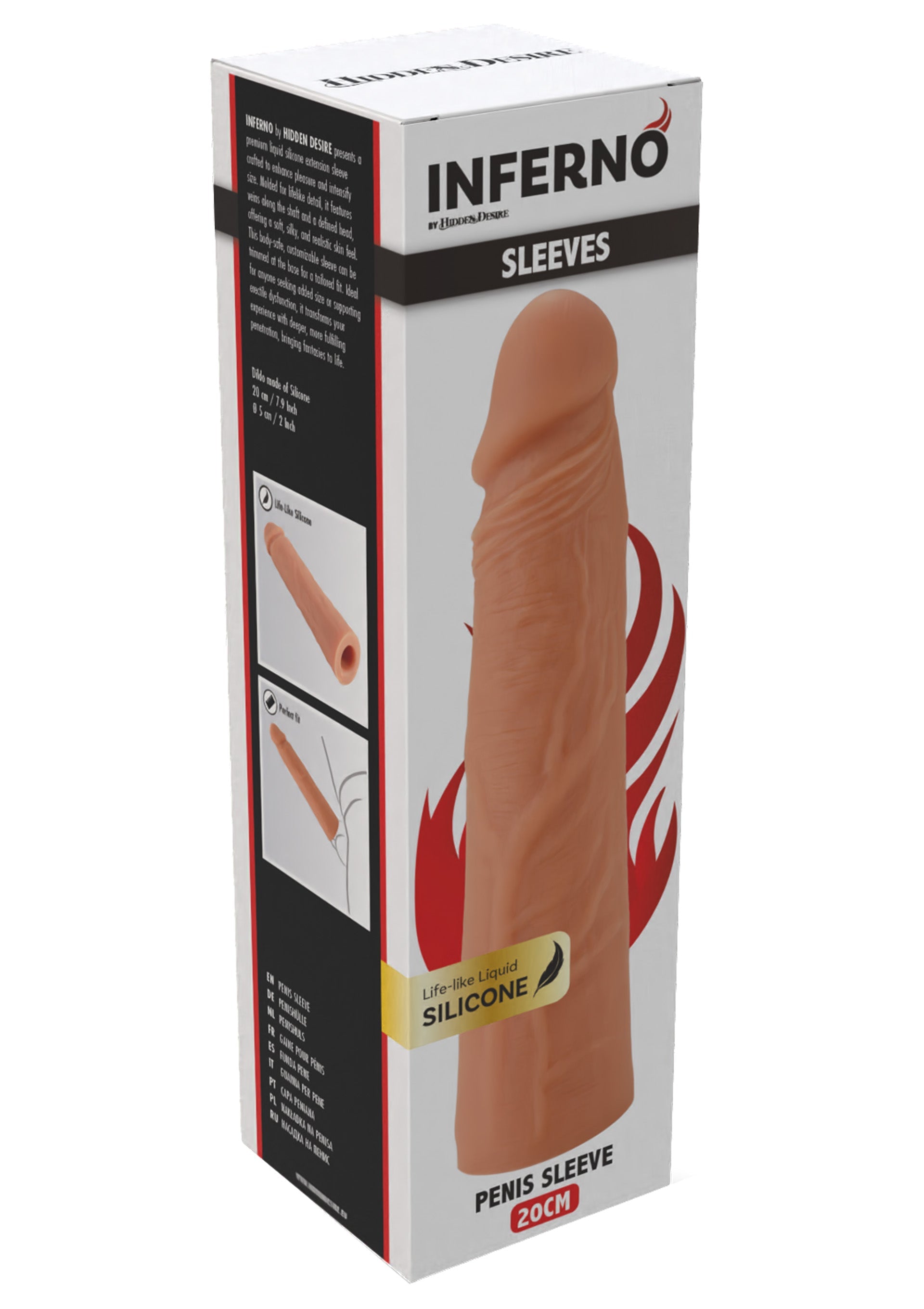 Performance masculine Hidden Desire Penis Sleeve Liquid Silicone 20 cm