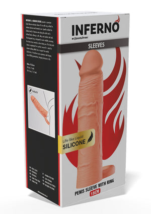 Performance masculine Hidden Desire Penis Sleeve Liquid Silicone Ring 18 cm