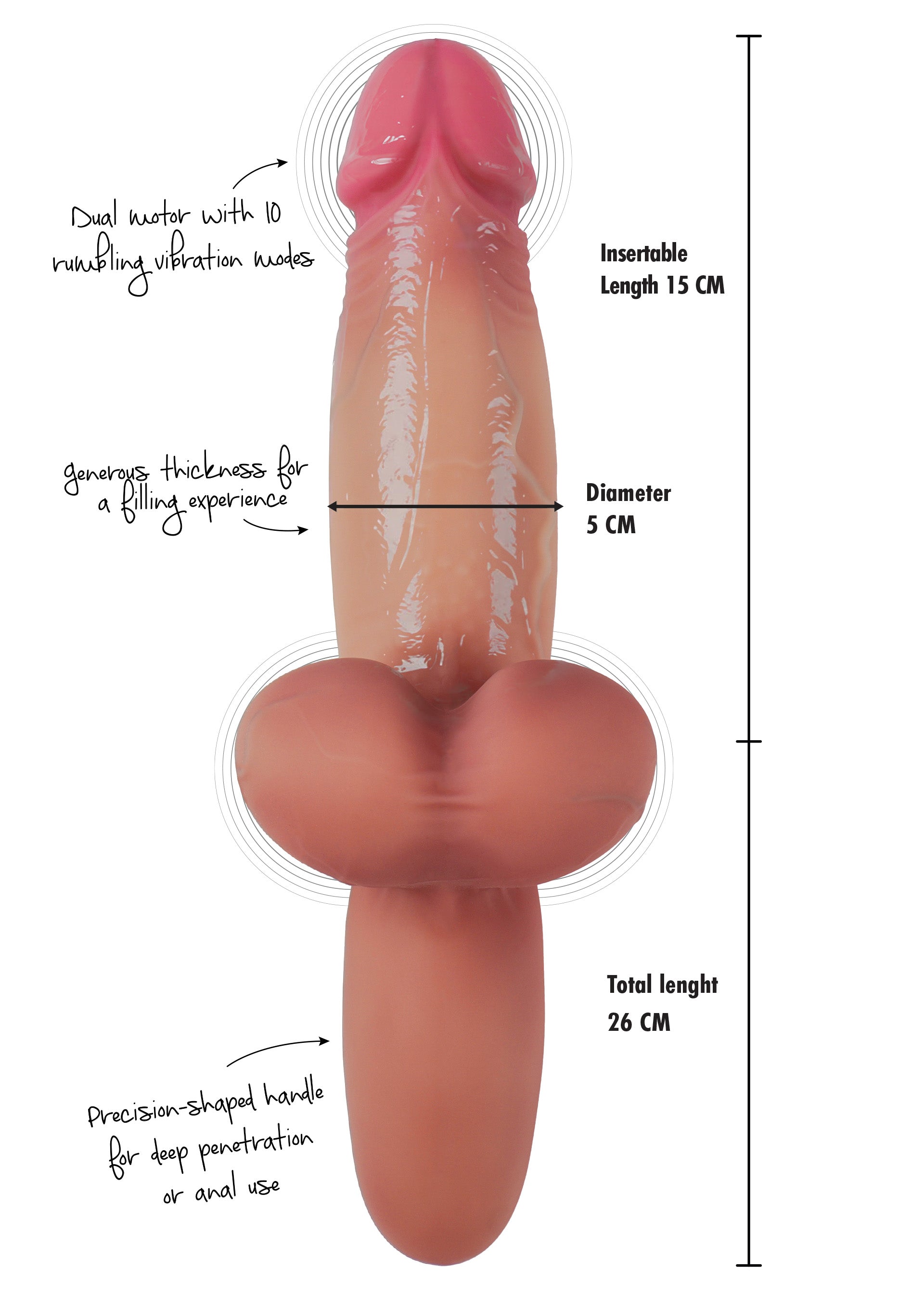 Dildo Hidden Desire Heavy Hitter Vibrating Dildo Liquid Silicone