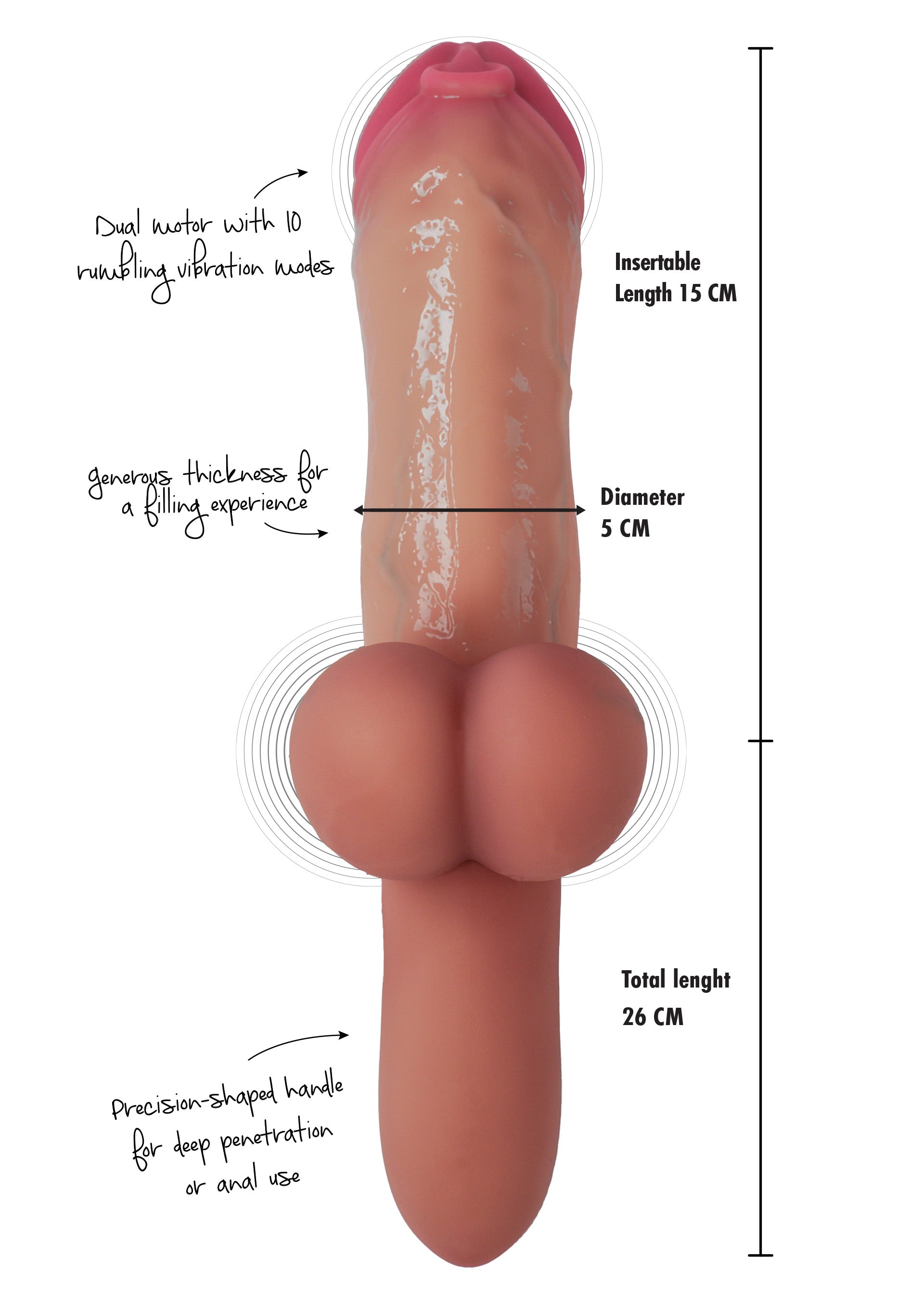 Dildo Hidden Desire Pierced Punisher Vibrating Dildo Liquid Silicone
