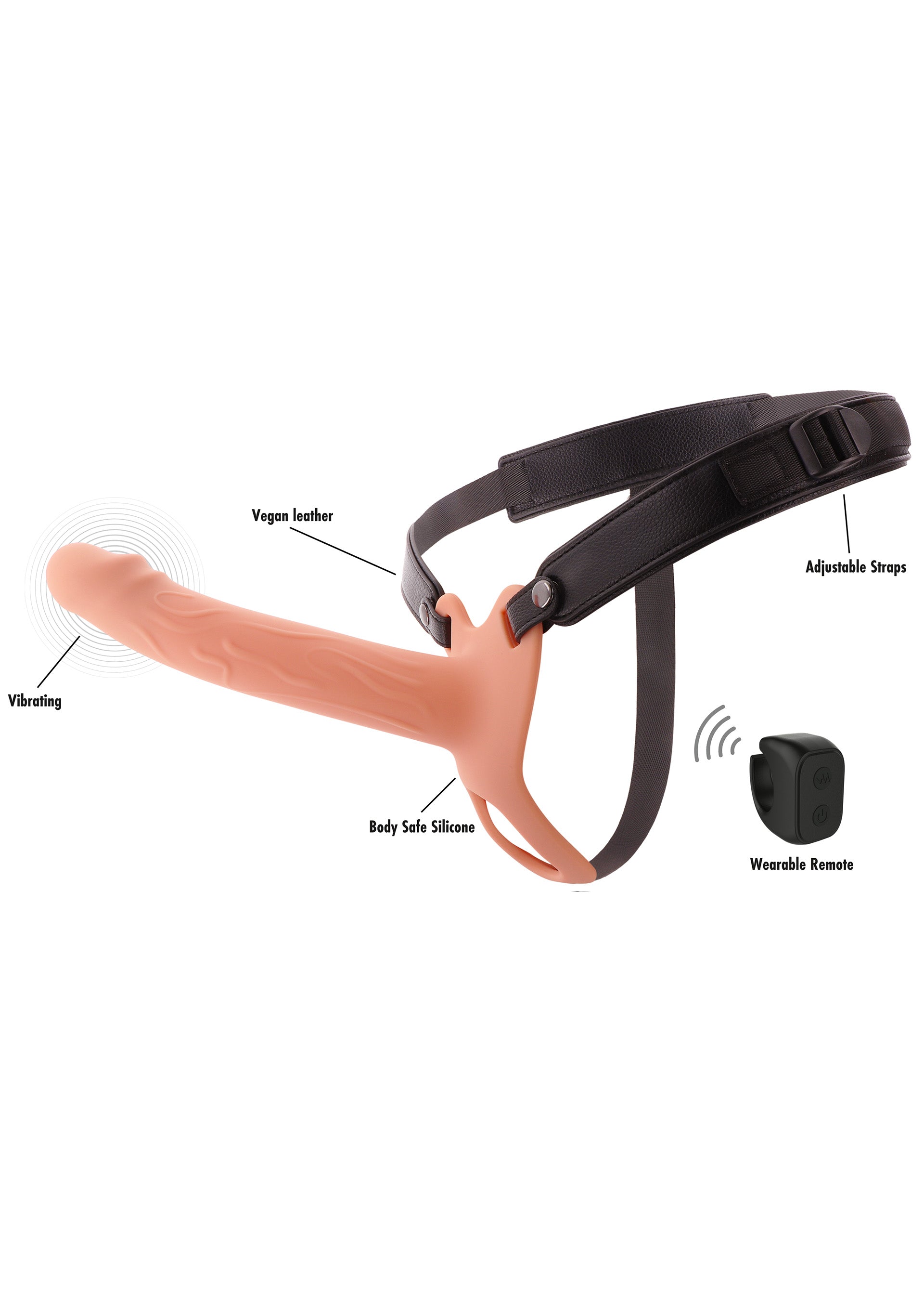 Gode-ceinture Hidden Desire Hollow Penis Strapon Vibrating Silicone 20 cm