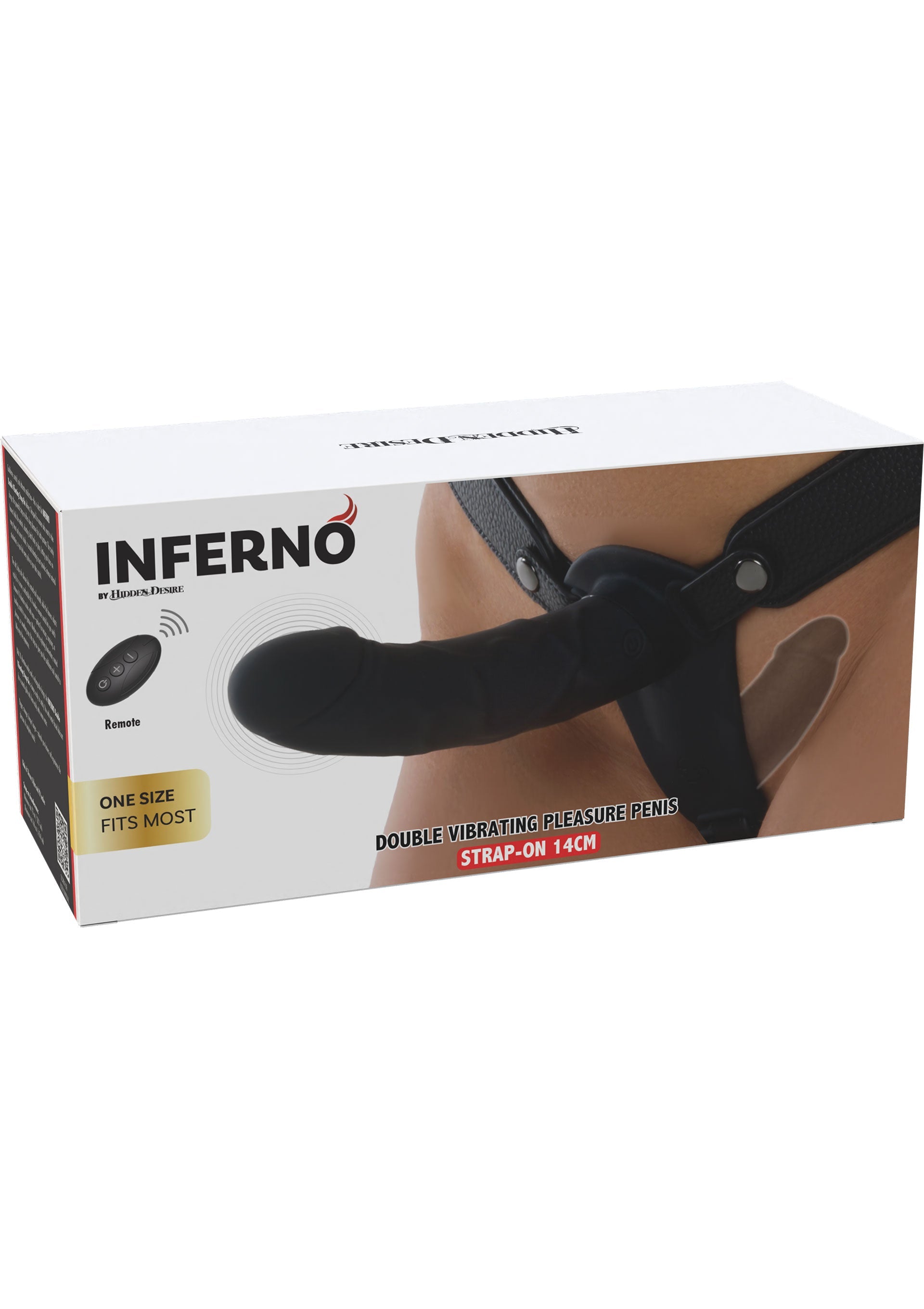 Gode-ceinture Hidden Desire Double Vibrating Pleasure Penis Strapon Silicone 14 cm