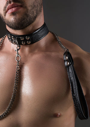 Accessoire BDSM Avanza Croc-Embossed Collar & Leash