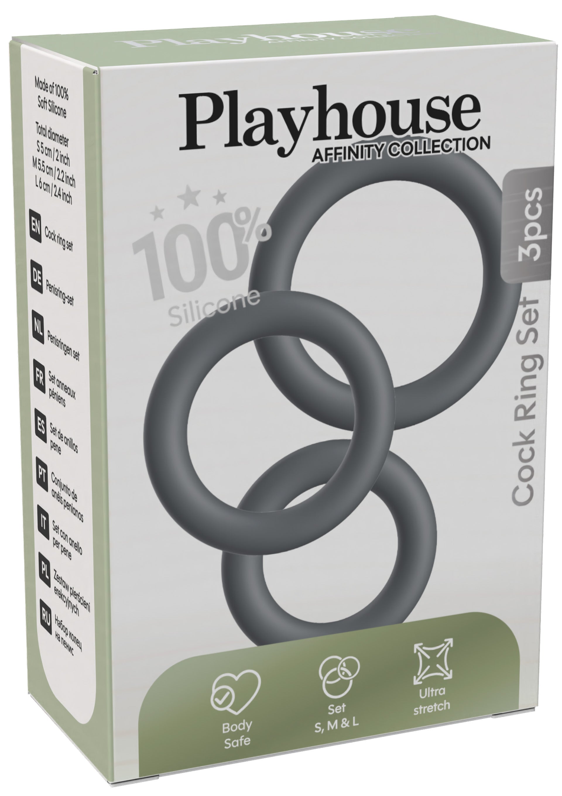 Performance masculine Playhouse Cock Ring Set 3pcs