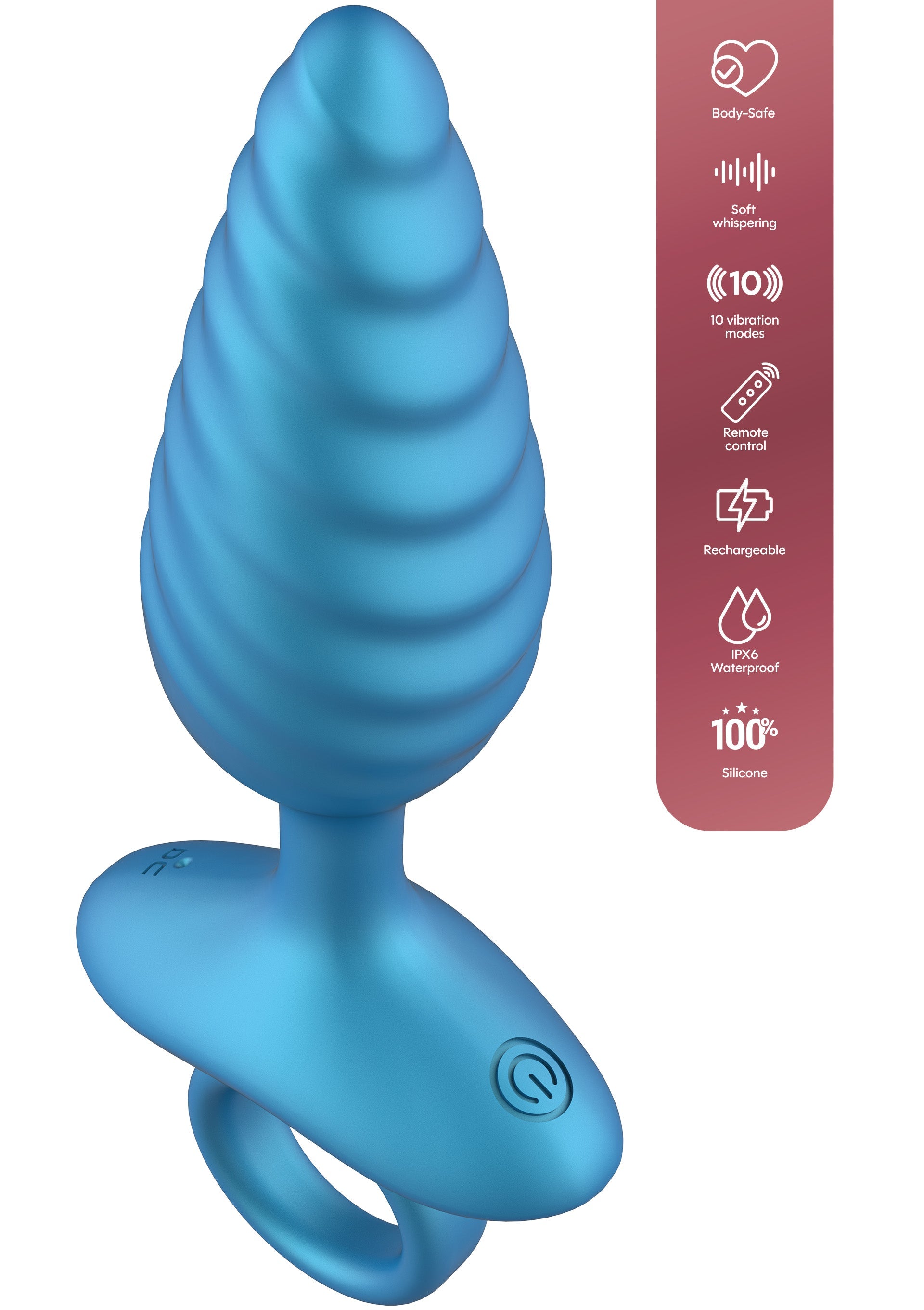 Jouet anal Playhouse Ribbed Anal Plug Vibrating + Remote