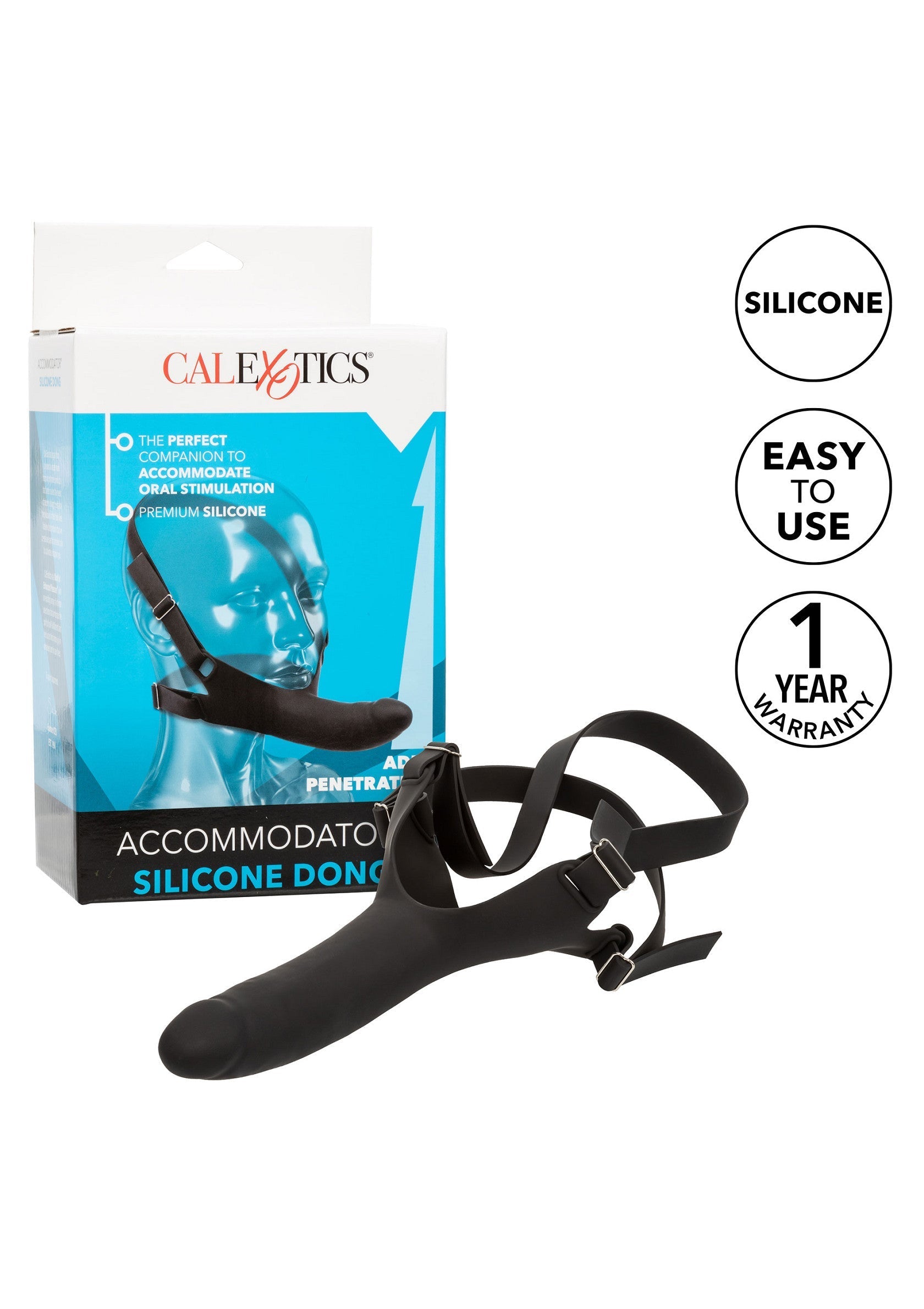 Gode-ceinture CalExotics Silicone Dong – Black
