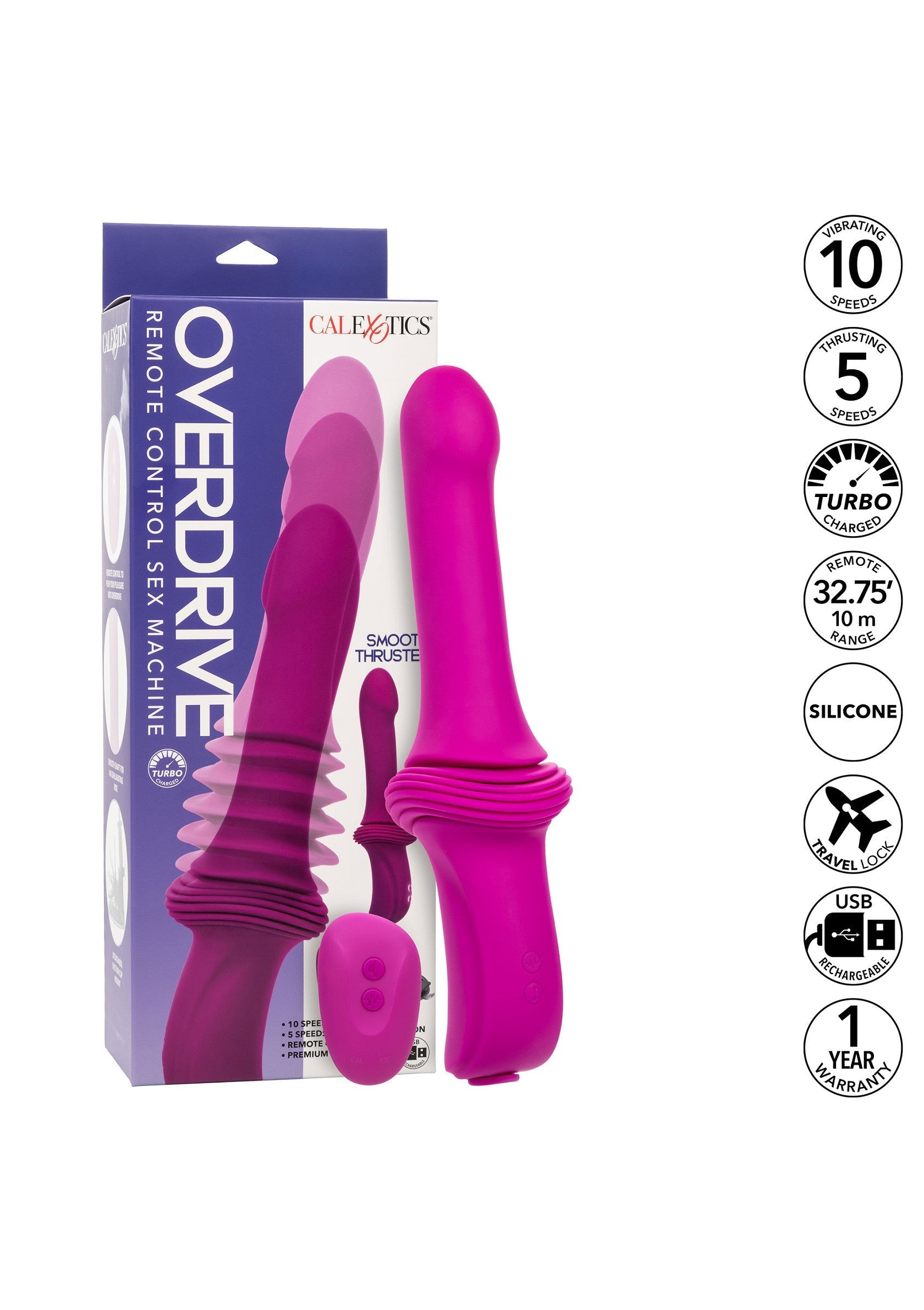 Vibromasseur CalExotics Sex Machine Smooth Thruster