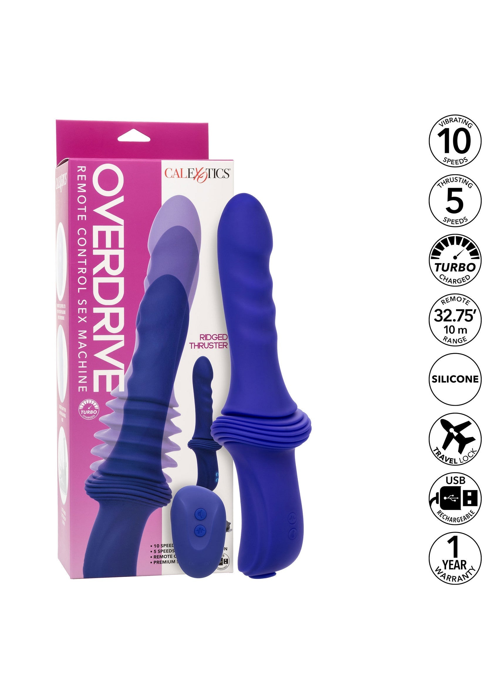 Vibromasseur CalExotics Sex Machine Ridged Thruster