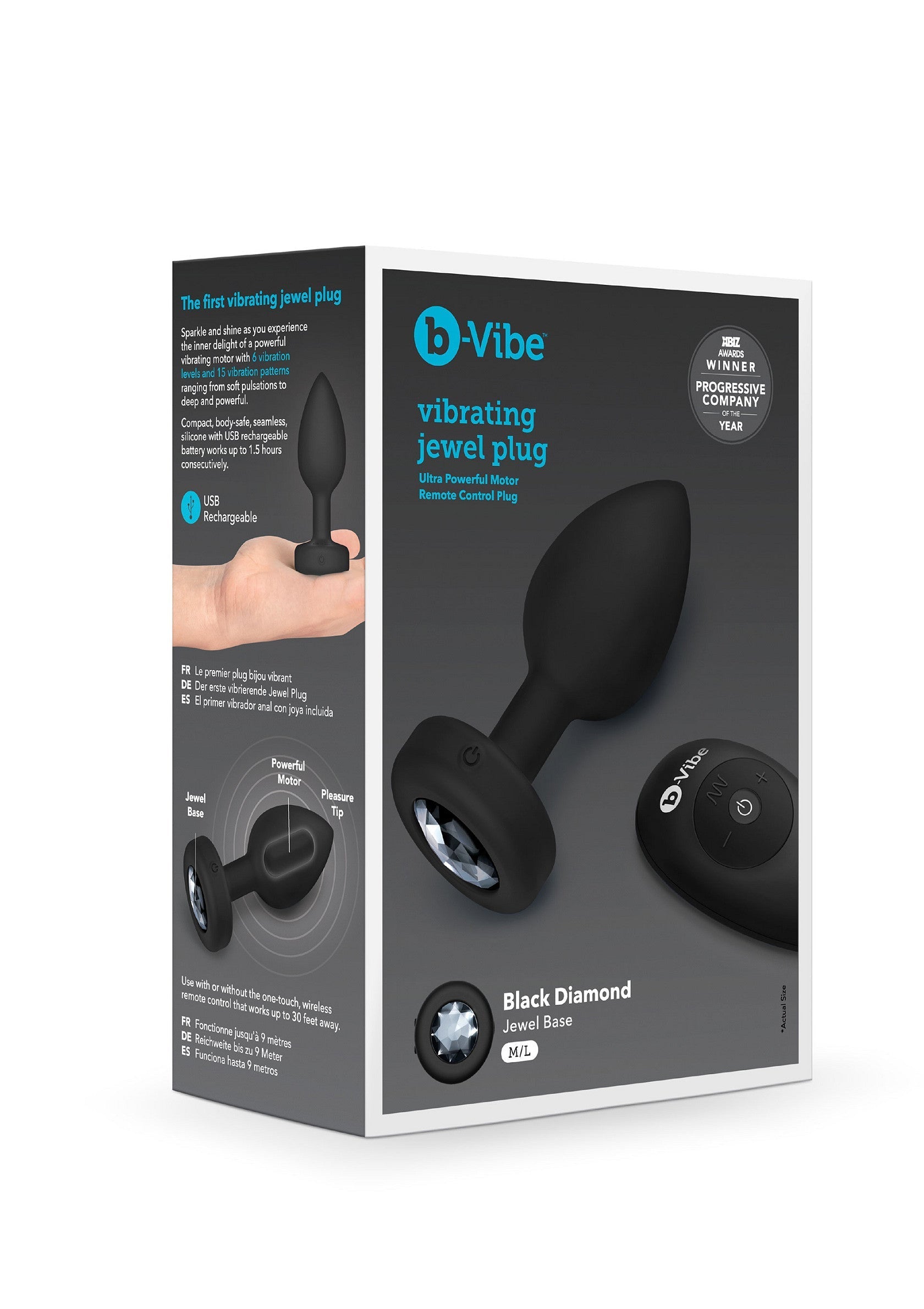 Vibrerende analplug B-Vibe Vibrating Jewel Plug M/L