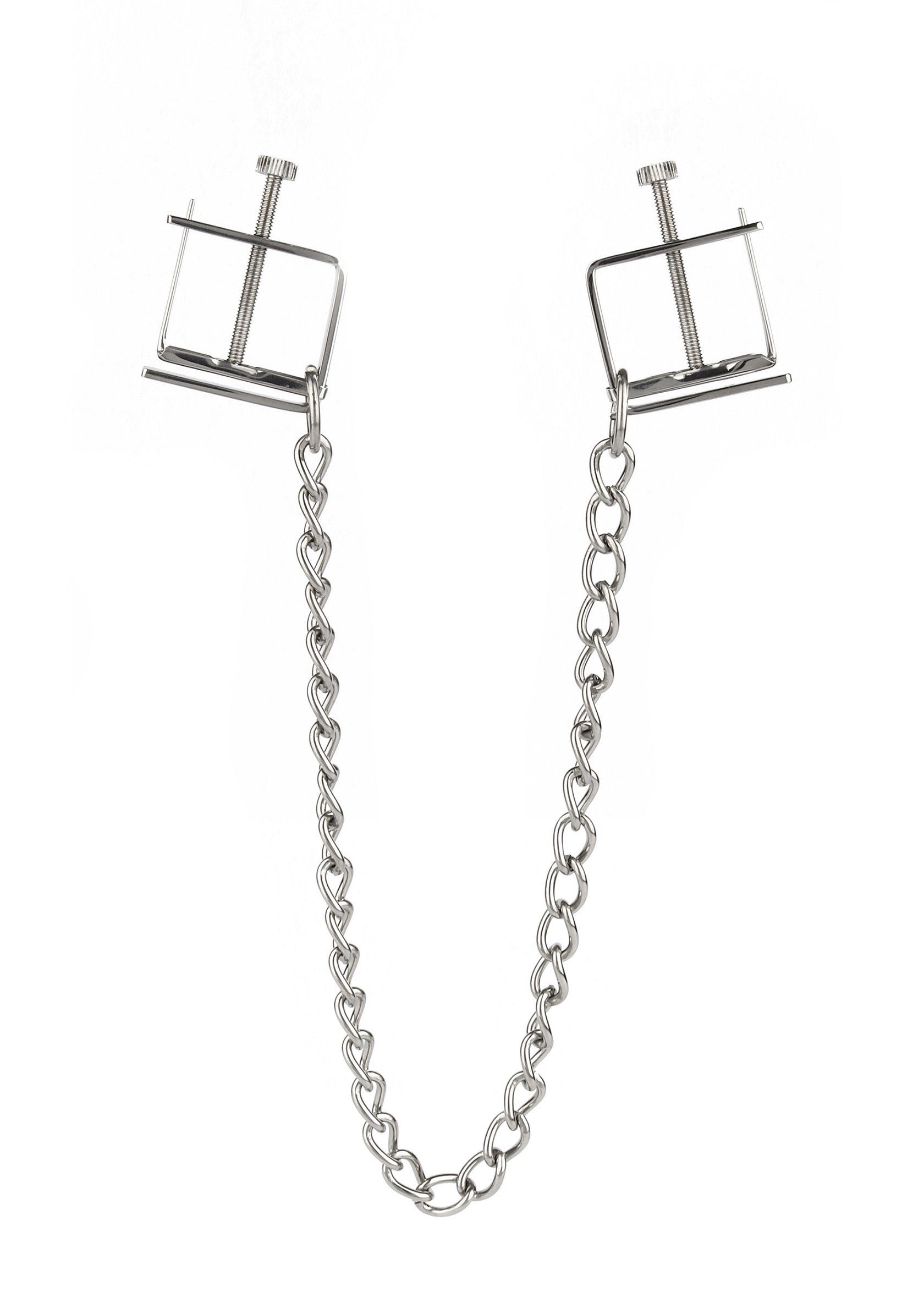 Accessoire BDSM Mr. Steel Press Nipple Clamps With Chain