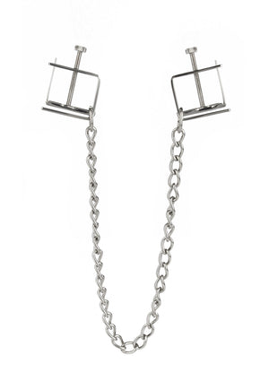 Accessoire BDSM Mr. Steel Press Nipple Clamps With Chain