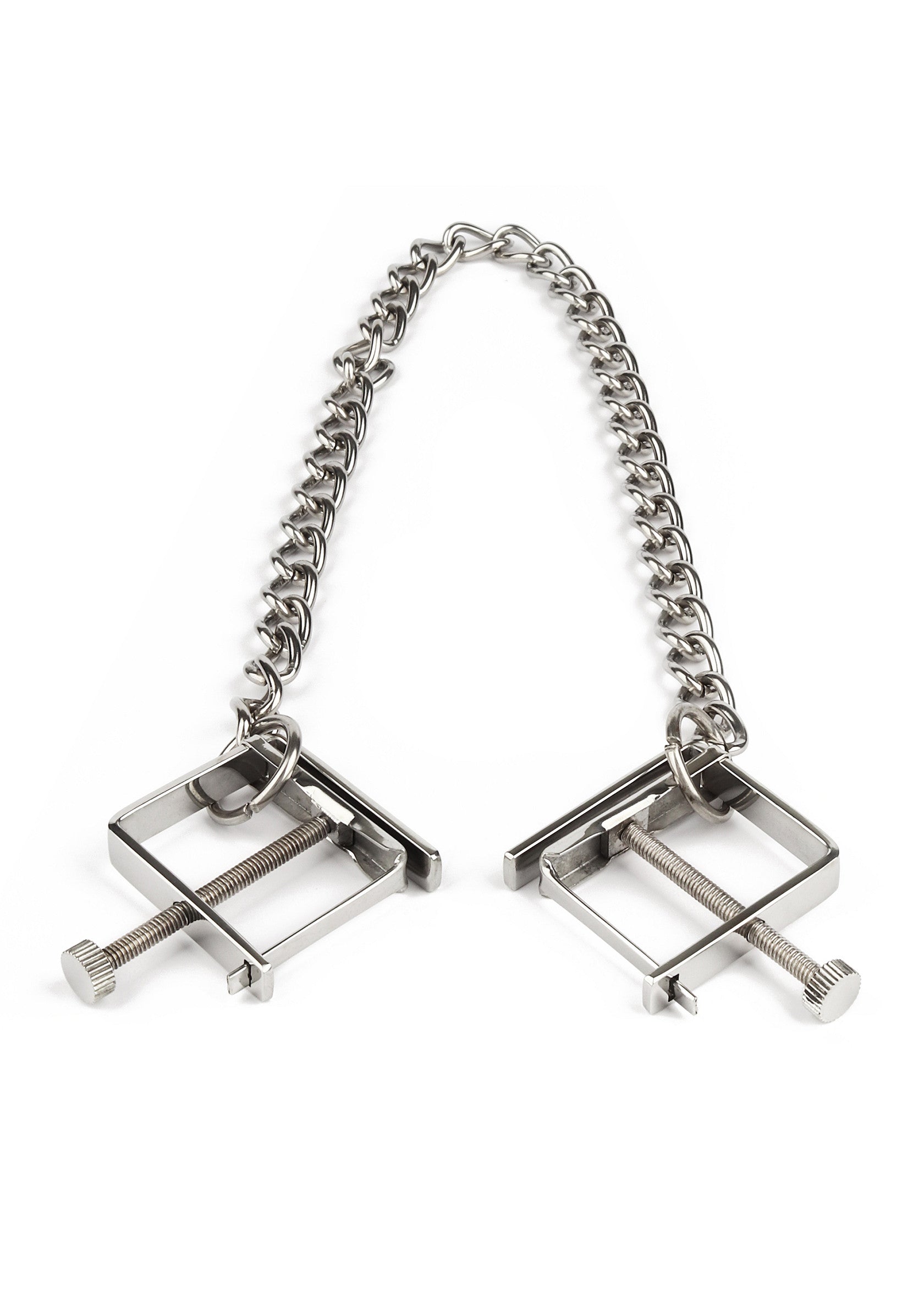 Accessoire BDSM Mr. Steel Press Nipple Clamps With Chain
