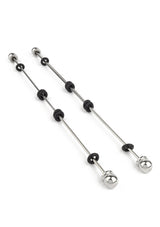 Accessoire BDSM Mr. Steel Nipple Sticks with Ball 20cm