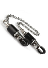 Accessoire BDSM Mr. Steel Barrel Tit Clamps With Chain