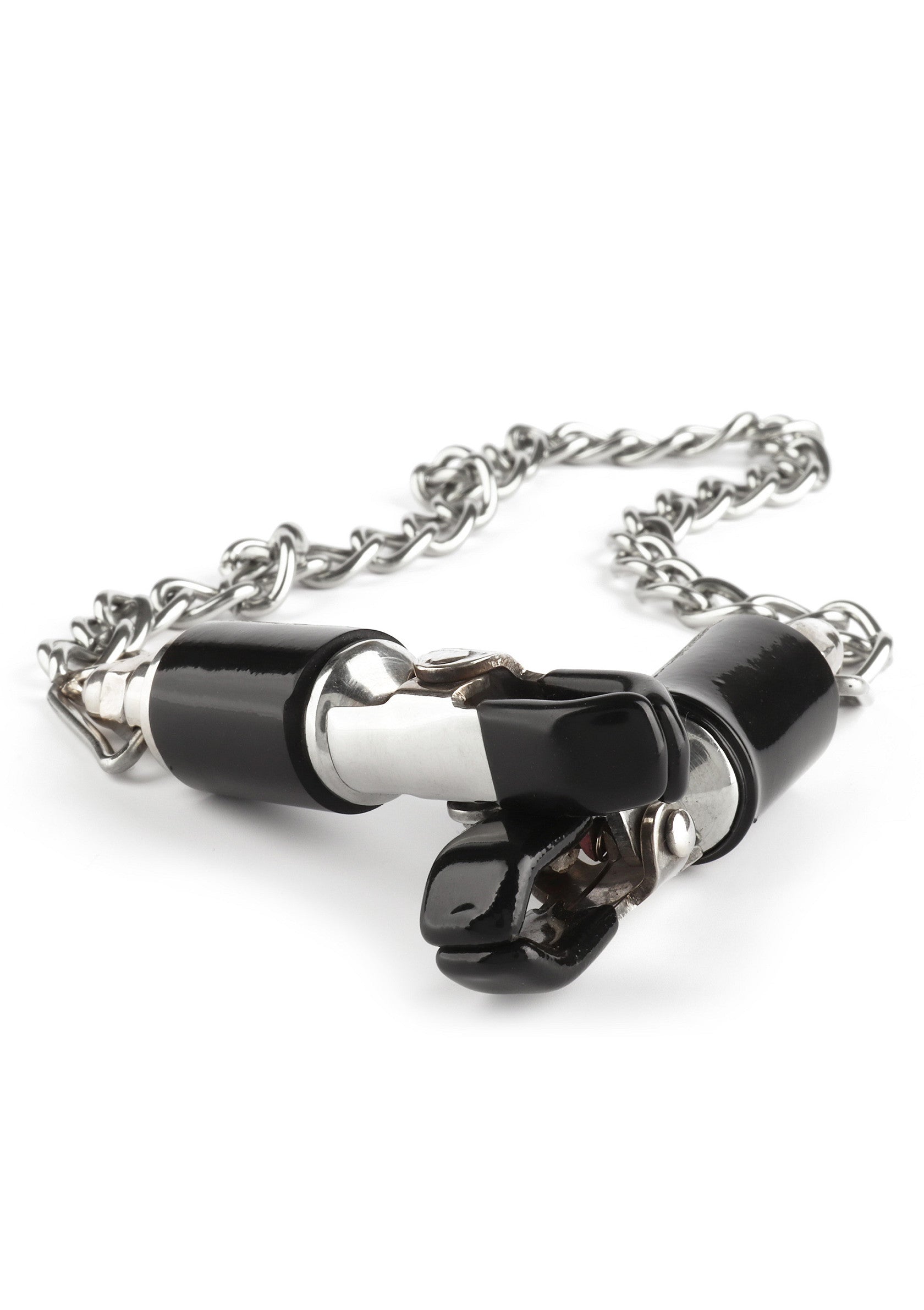 Accessoire BDSM Mr. Steel Barrel Tit Clamps With Chain