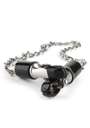Accessoire BDSM Mr. Steel Barrel Tit Clamps With Chain