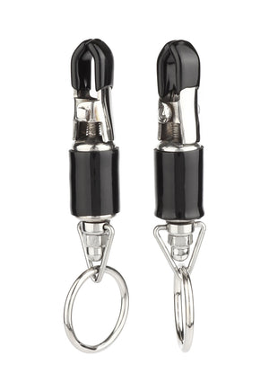 Accessoire BDSM Mr. Steel Barrel Tit Clamps With Ring
