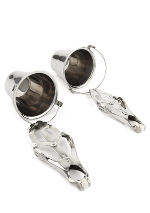 Accessoire BDSM Mr. Steel Nipple Clamps with Buckets