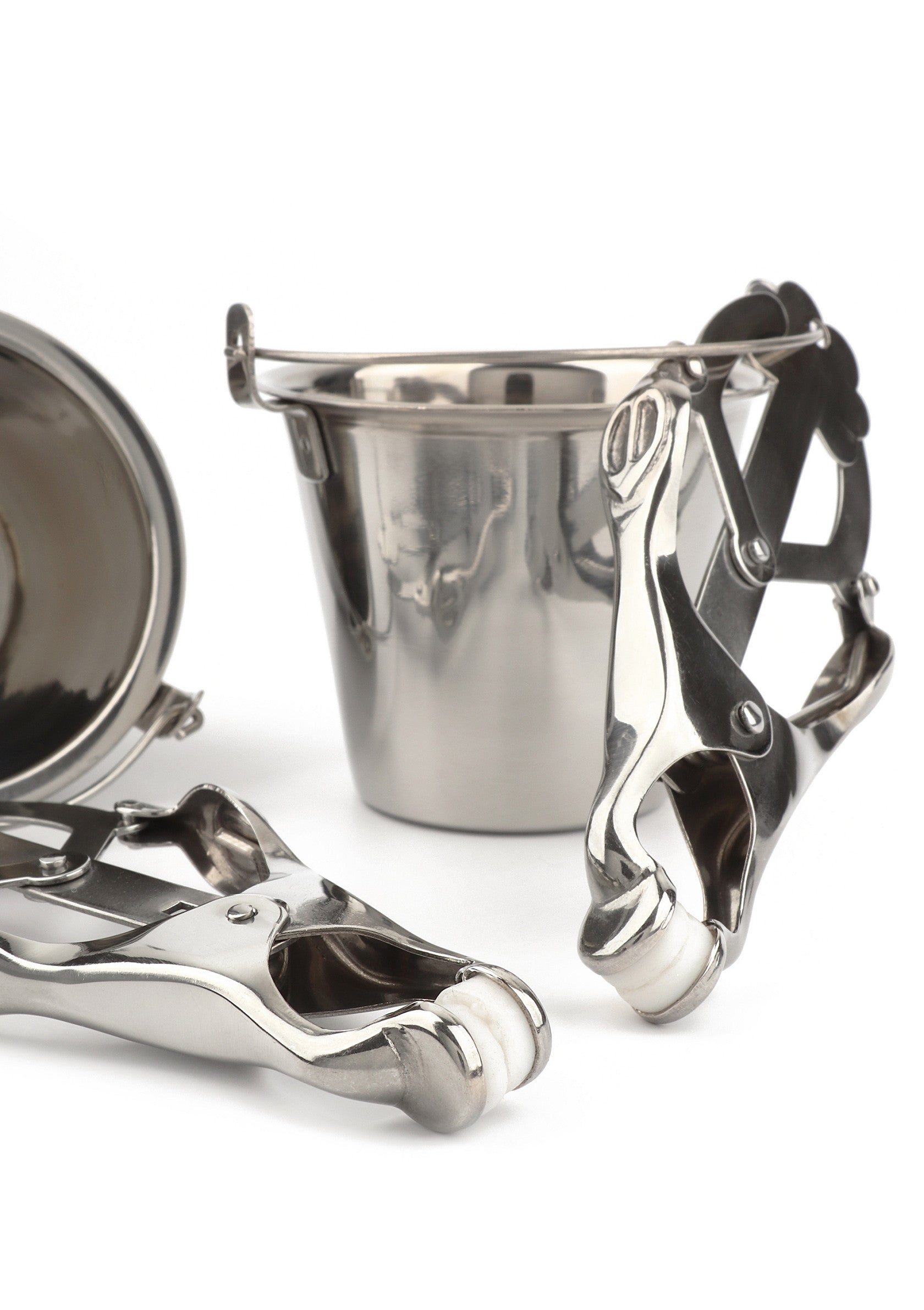 Accessoire BDSM Mr. Steel Nipple Clamps with Buckets