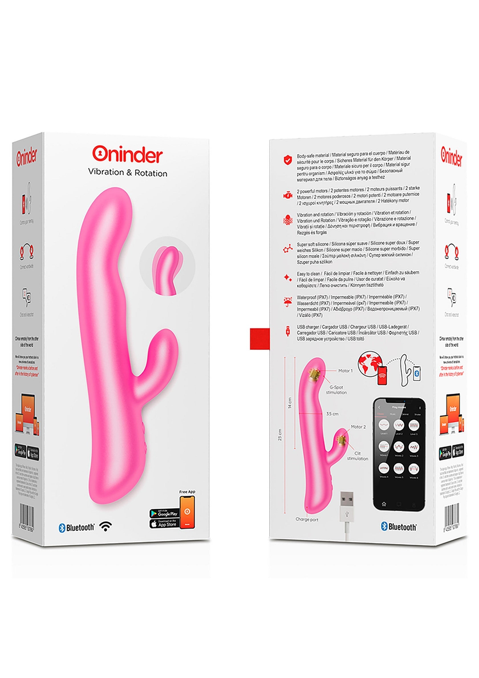 Vibromasseur Oninder Oslo Rabbit & Rotation + App