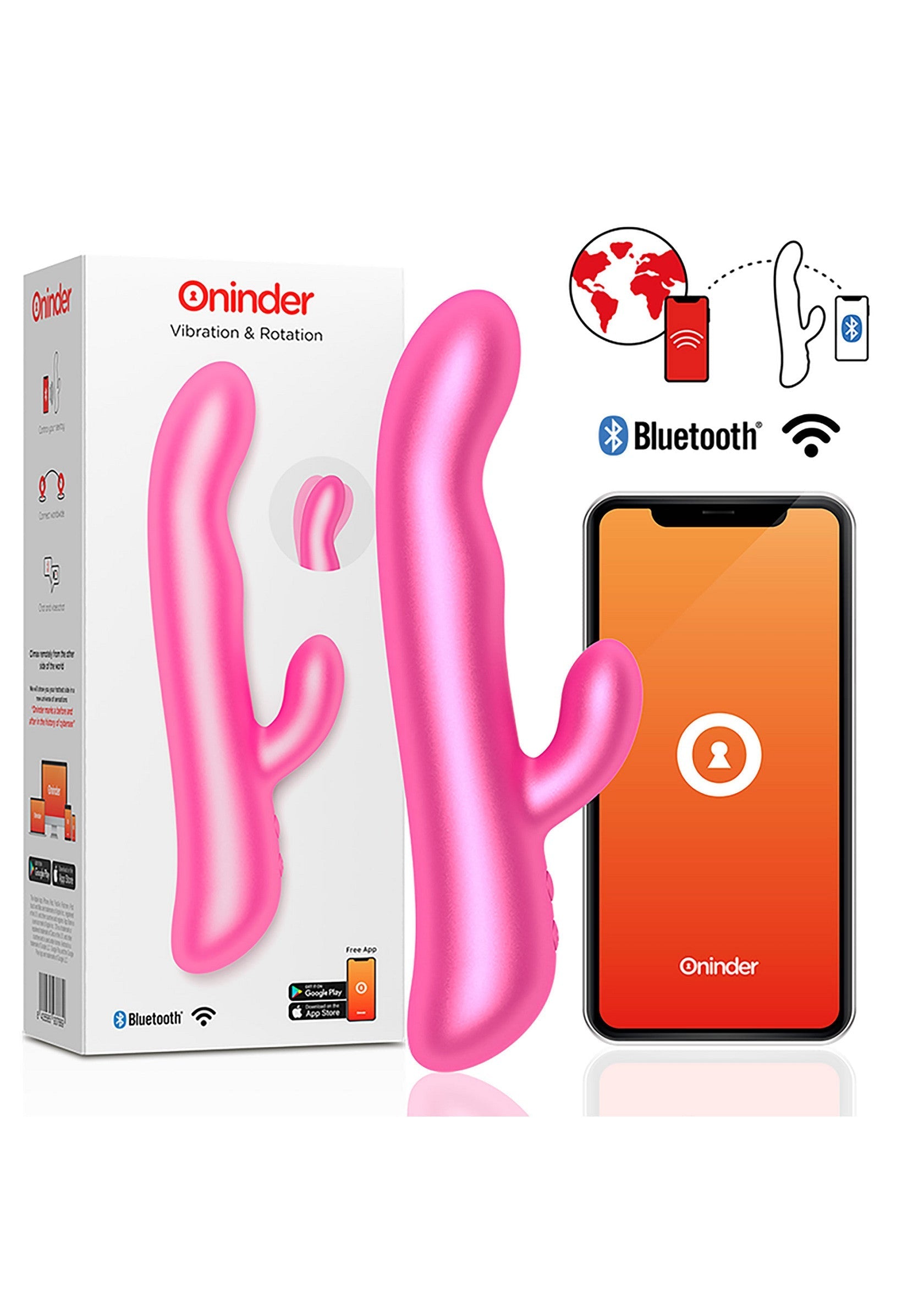 Vibromasseur Oninder Oslo Rabbit & Rotation + App