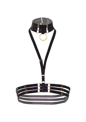 Lingerie Kinky Diva Halter Harness Plus O-Ring Collar