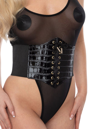 Lingerie Kinky Diva Croco Front Waist Cincher