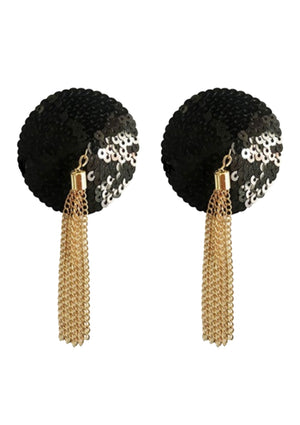 Lingerie Kinky Diva Sequin Nipple Covers with Chain