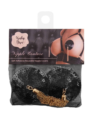 Lingerie Kinky Diva Sequin Nipple Covers with Chain