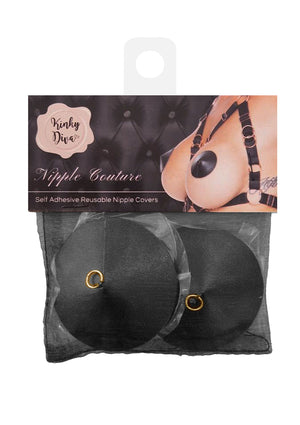 Lingerie Kinky Diva PU Leather Nipple Covers Ring