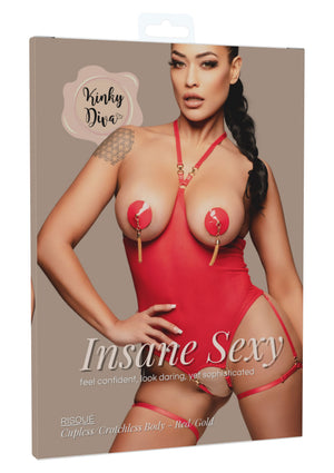 Lingerie Kinky Diva Risque Cupless & Crotchless Body