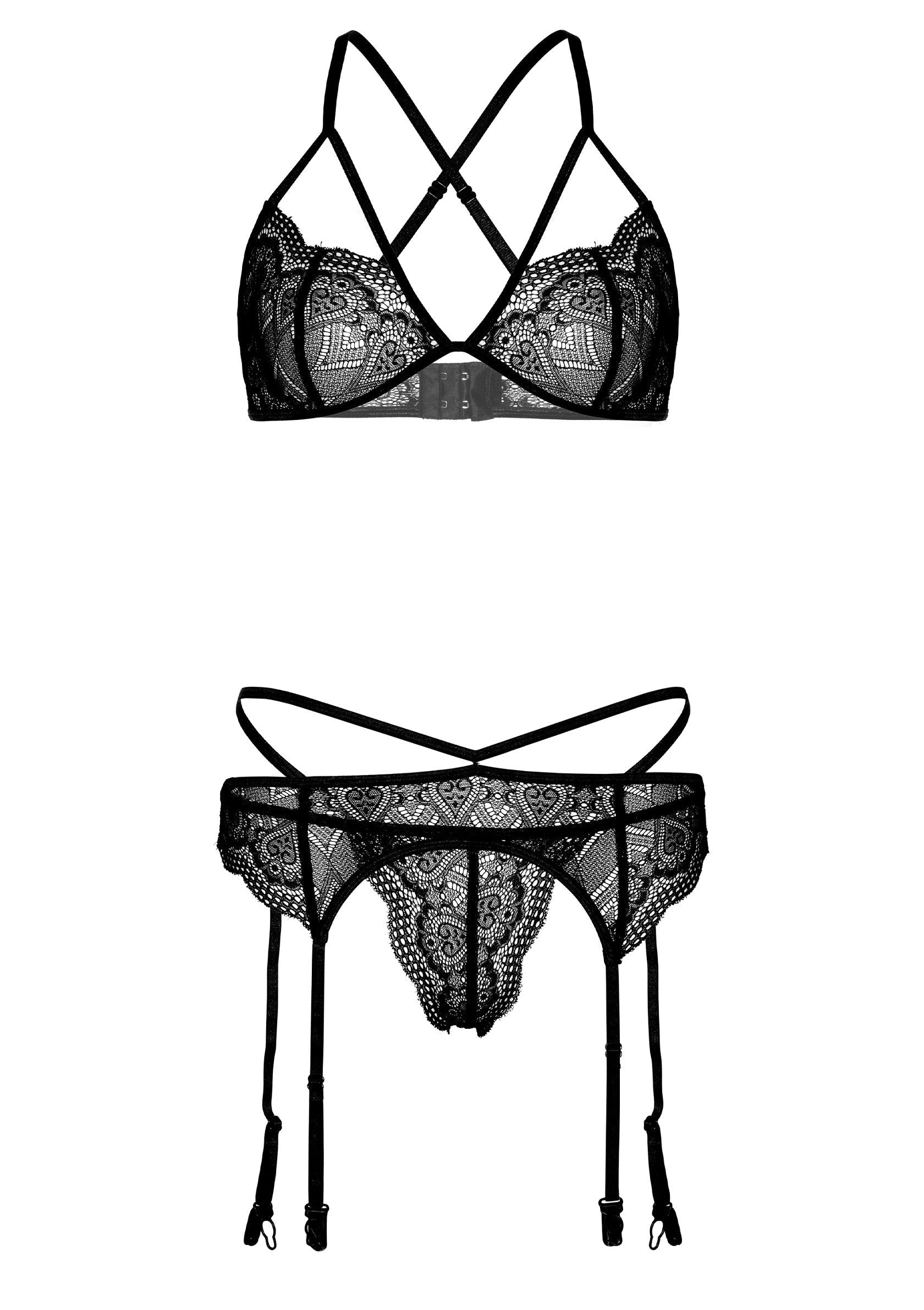 Lingerie Daring Intimates 4PC Garter Lingerie Set