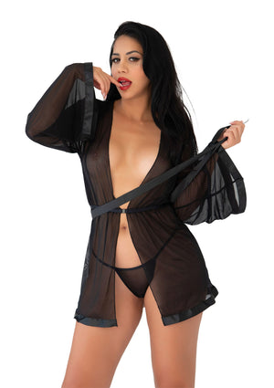 Lingerie Daring Intimates Sheer Kimono and String