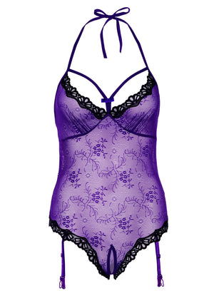 Lingerie Daring Intimates Lace Teddy with Open Crotch
